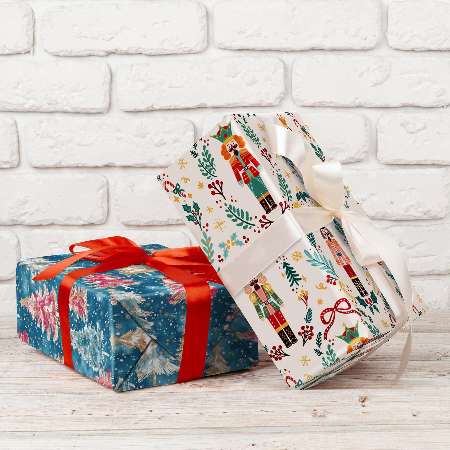 WRAPLULU Nutcracker Christmas Wrapping Paper 4 Jumbo Sheets 28x40in Yellow