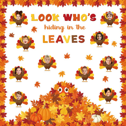 Containlol Fall Thanksgiving Bulletin Board Set Colorful Small 12.6x10.2in