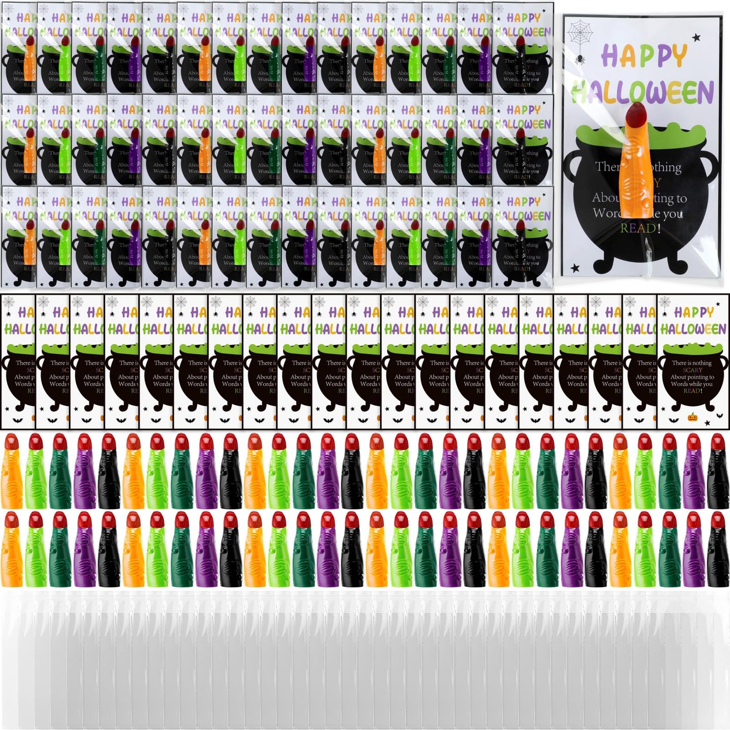 Vertintong Halloween Witch Finger Pointers 60 Pcs Fluorescent Color