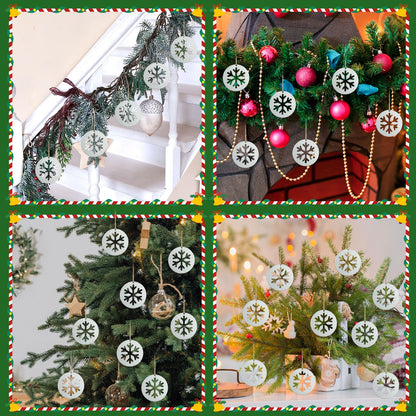 Shimeyao 12 Pcs Christmas Metal Snowflake Ornaments Hollow Disc Grey