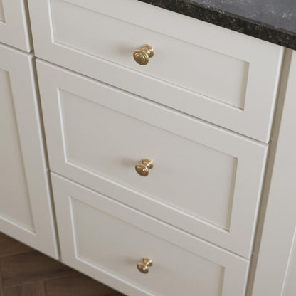 Franklin Brass Matte Black Cabinet Knobs 1-1/8" Round 10-Pack Simple Double Ring