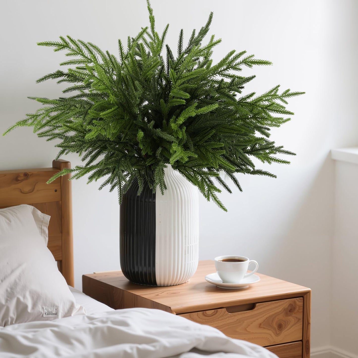 Wsorik 12Pcs 24 Inch Norfolk Pine Stems Artificial Greenery Branches