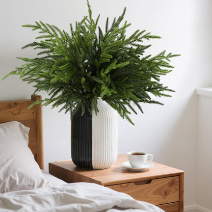 Wsorik 12Pcs 24 Inch Norfolk Pine Stems Artificial Greenery Branches
