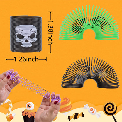 Menzcci Halloween Mini Coil Springs Toys 24 Pcs Plastic Halloween Slinky A24