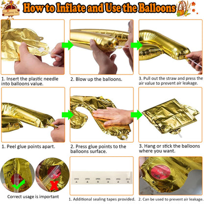 Pardi Give Thanks Banner Balloons 16in Gold Thanksgiving Party Decor Maple Leaf