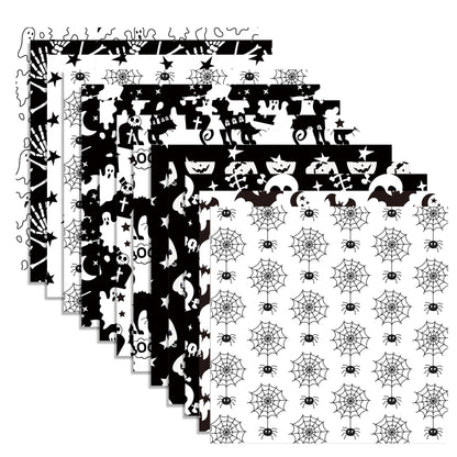 Halloween Scrapbook Paper 24 Sheets 11.8x11.8 Black & White Double-Sided