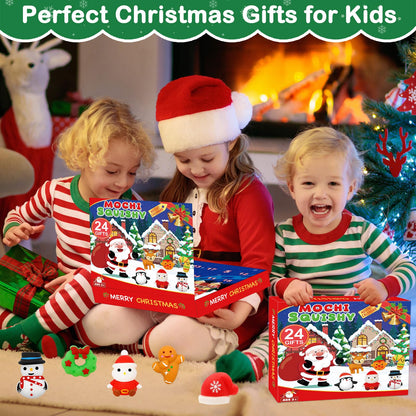 Govetom 2025 Christmas Advent Calendar 24 Days Multi-color Mochi Squishy Toys