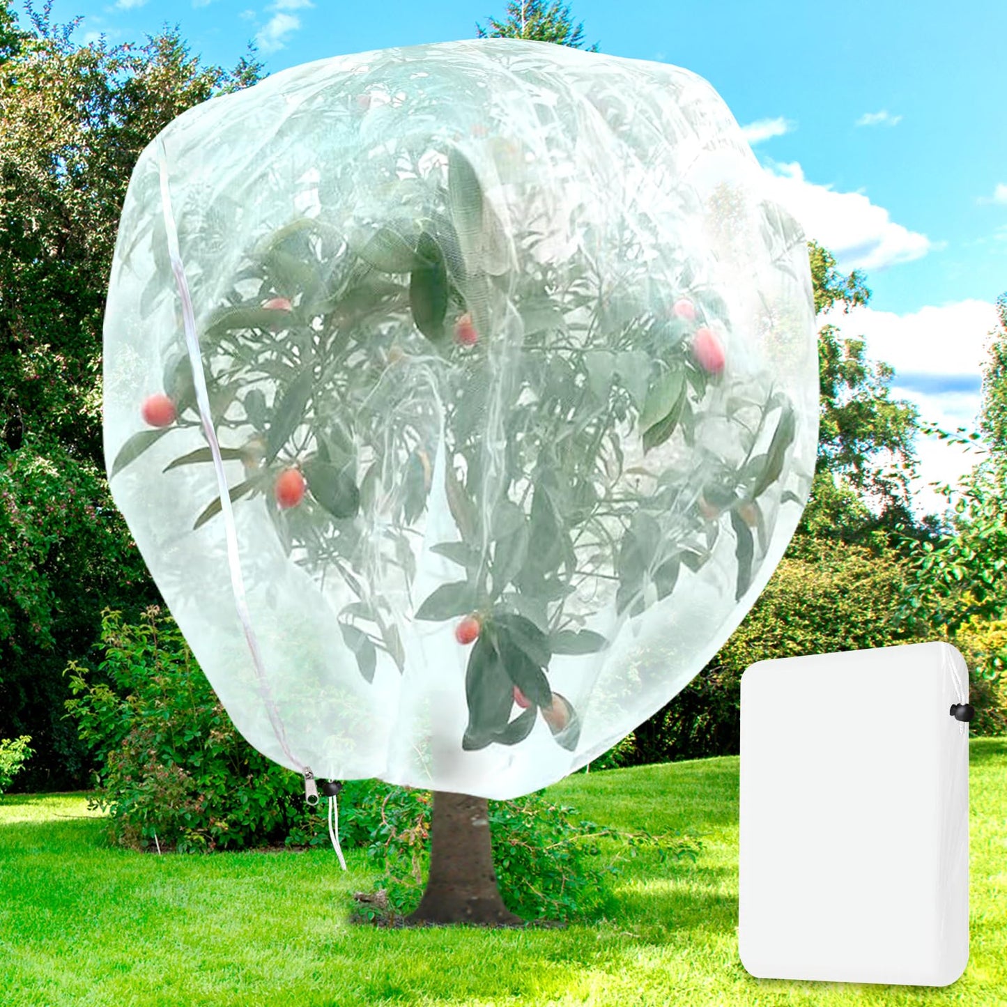 H.Romo Fruit Tree Netting 8x8ft Clear Garden Bird Pest Barrier 1 Pack