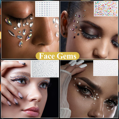 Mity Rain Face Glitter Gems Stickers 10 Sheets Star Freckles Single Pattern