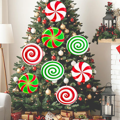 Generic Gingerbread Christmas Wooden Ornaments Large Red White Peppermint