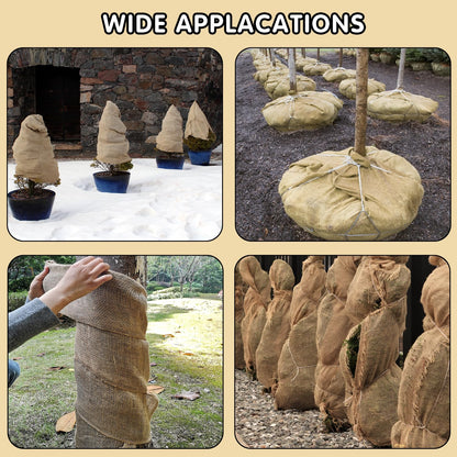 Medoore Natural Burlap Tree Protector Wraps 7.8"x9.8' 4 Rolls Jute
