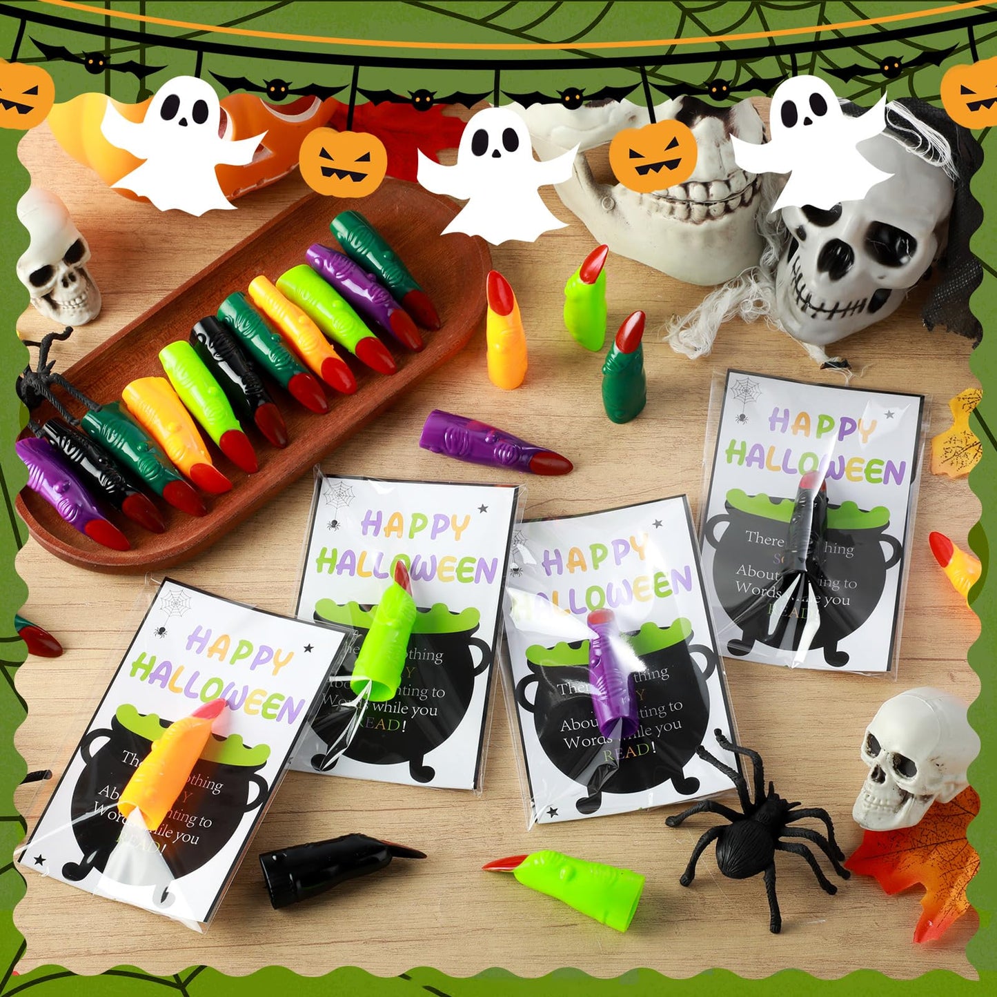 Vertintong Halloween Witch Finger Pointers 60 Pcs Fluorescent Color
