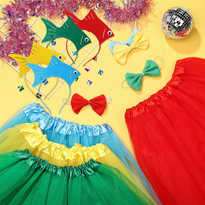 Shyyween 12 Pcs Halloween Sea Fish Costume Headband Tutu Bow Tie Size One Size