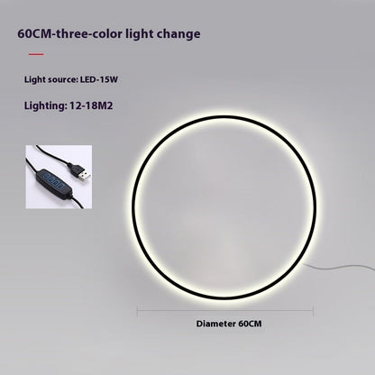 Minimalist Round Bedroom Bedside Lamp Wireless Living Room Sofa Background Wall Hotel Decorative Wall Lamp