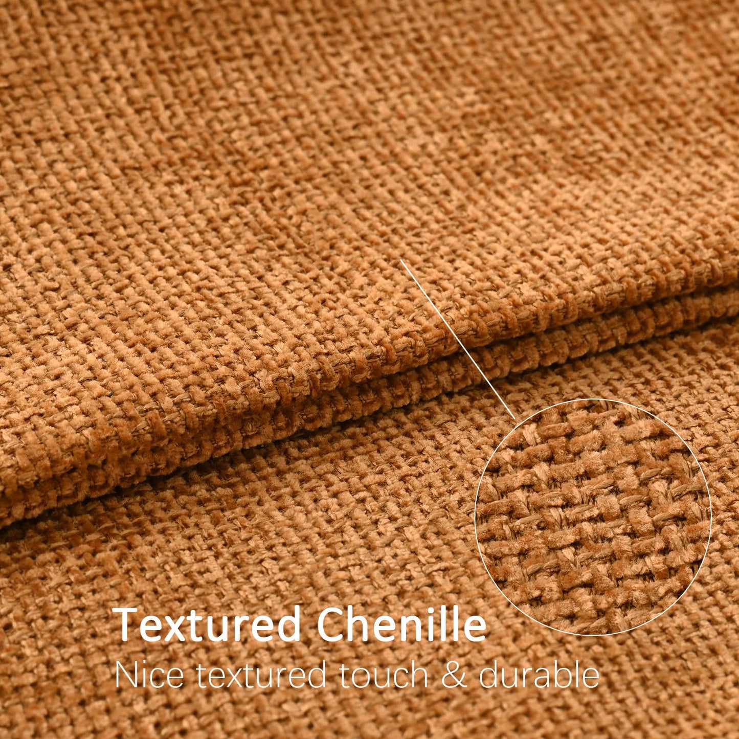 Cozoomy Chenille Linen Throw Pillow Covers 12x20 Inch Rustic Bronze Set of 2
