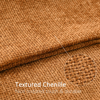 Cozoomy Chenille Linen Throw Pillow Covers 12x20 Inch Rustic Bronze Set of 2