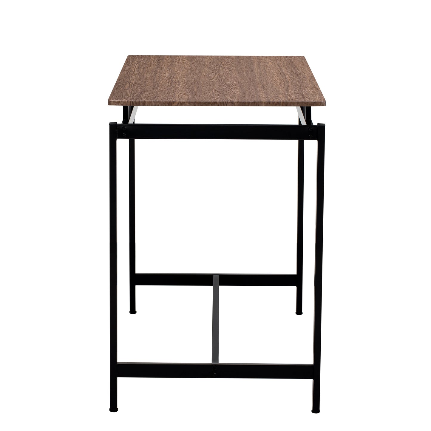 TREXM 5-piece compact bar table with table and stool - modern industrial design (dark brown)
