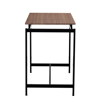 TREXM 5-piece compact bar table with table and stool - modern industrial design (dark brown)