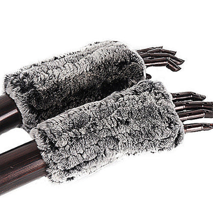 Rex Rabbit Fur Half Finger Gloves