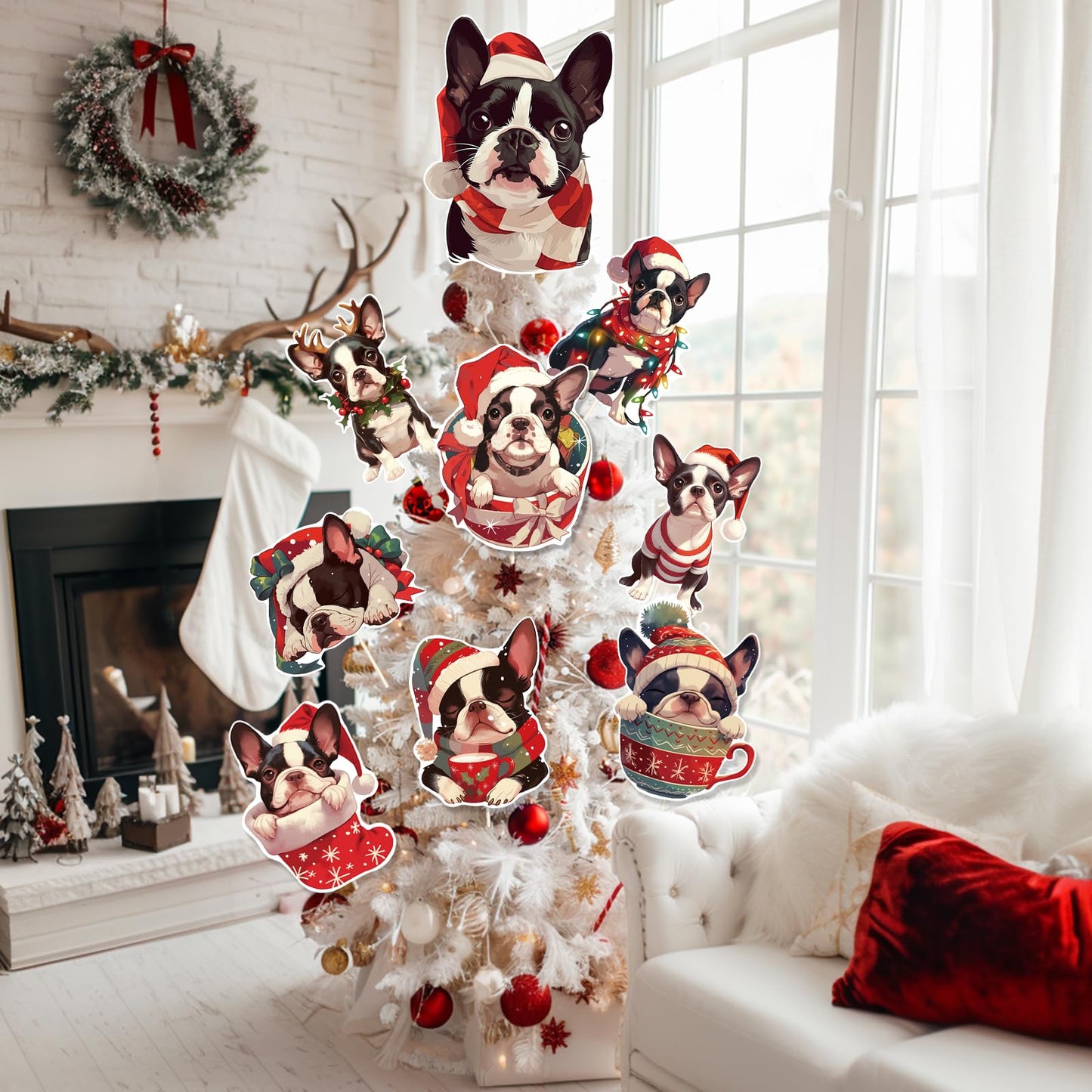 Ciazoxa Christmas Golden Doodle Tree Topper 9Pcs Ornament Xmas Decor