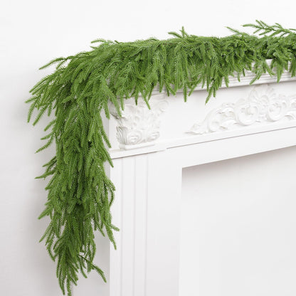 XmasExp Norfolk Pine Garland 6FT Realistic Artificial Christmas Green