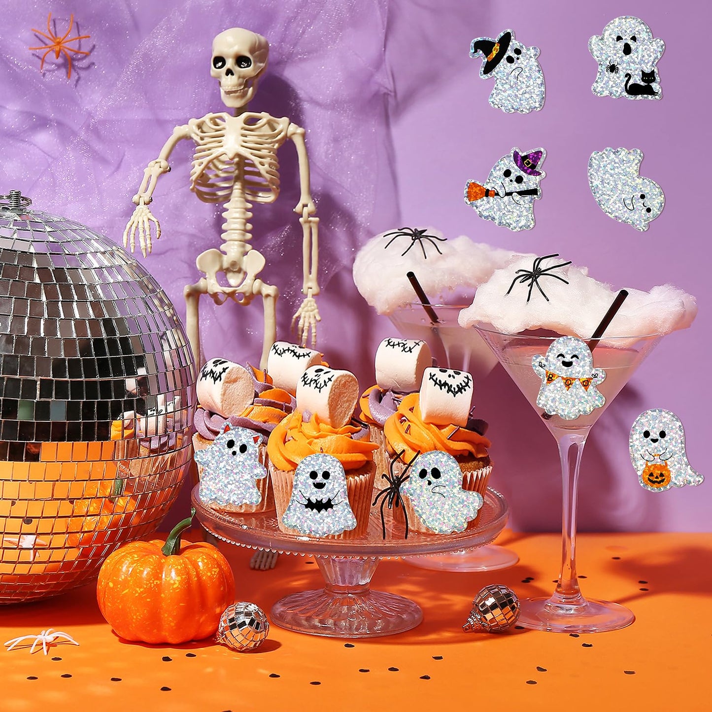 COCHIE Halloween J-O-Lantern Stickers 480pcs 1.5in Laser Ghost