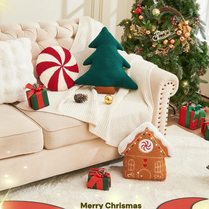 Vdoioe Christmas Tree Throw Pillows Set of 2 Plush Cotton Fill Xmas Decor