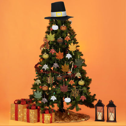 Soulchen 39 Pc Fall Thanksgiving Tree Ornaments Set Orange Brown Gold