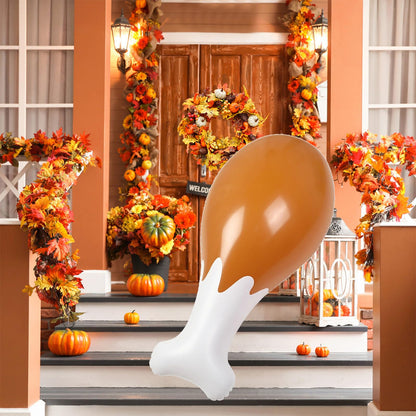 AIUPUOC Thanksgiving Turkey Leg Inflatable Balloon 24'' Orange 1Pc PVC