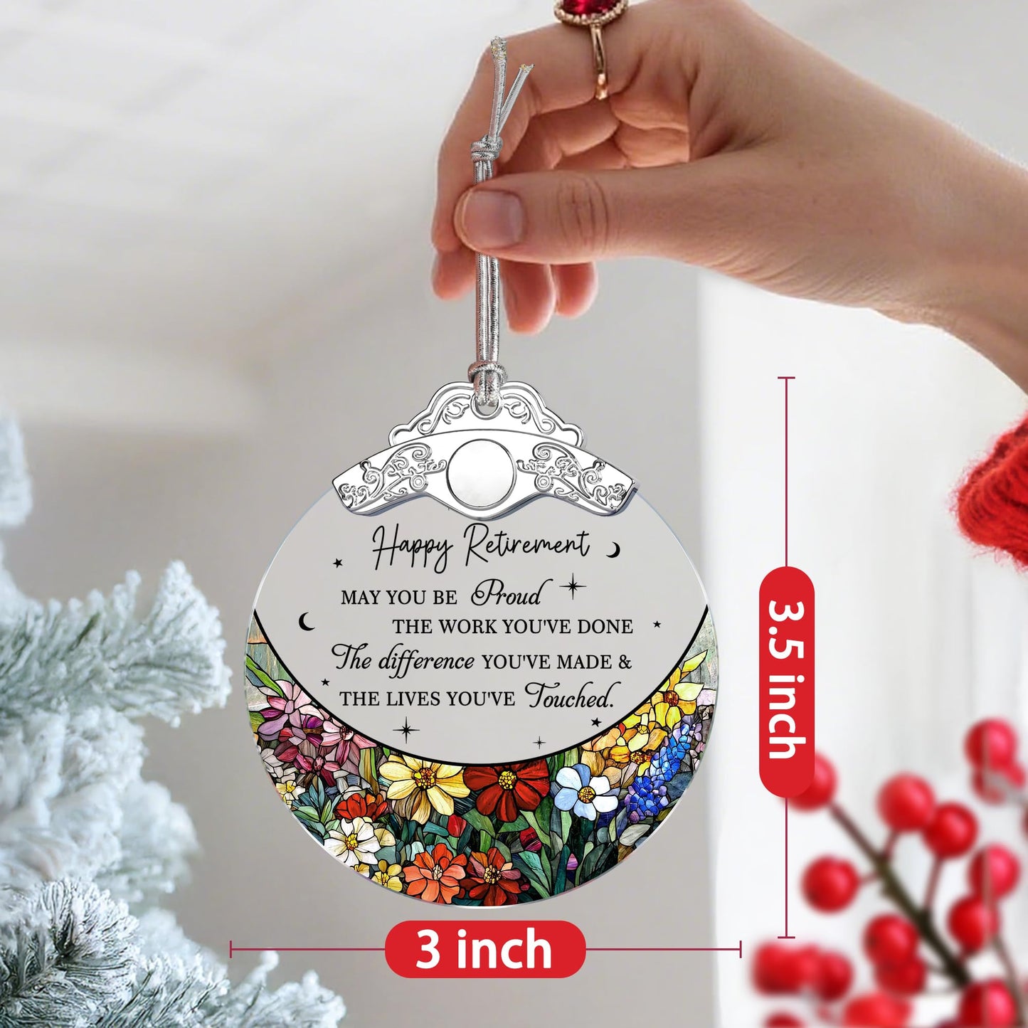 PEMIRSAYO Retired Ornament Stained Glass Christmas Keepsake Design A