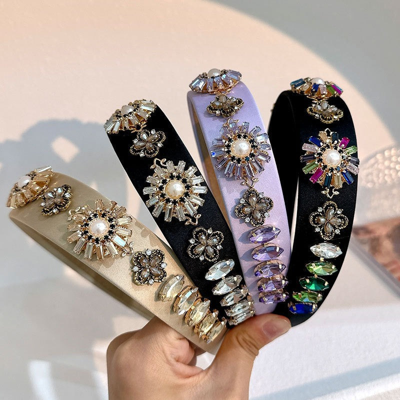 Fashionable Baroque Retro Set Water Diamond Flower Headband