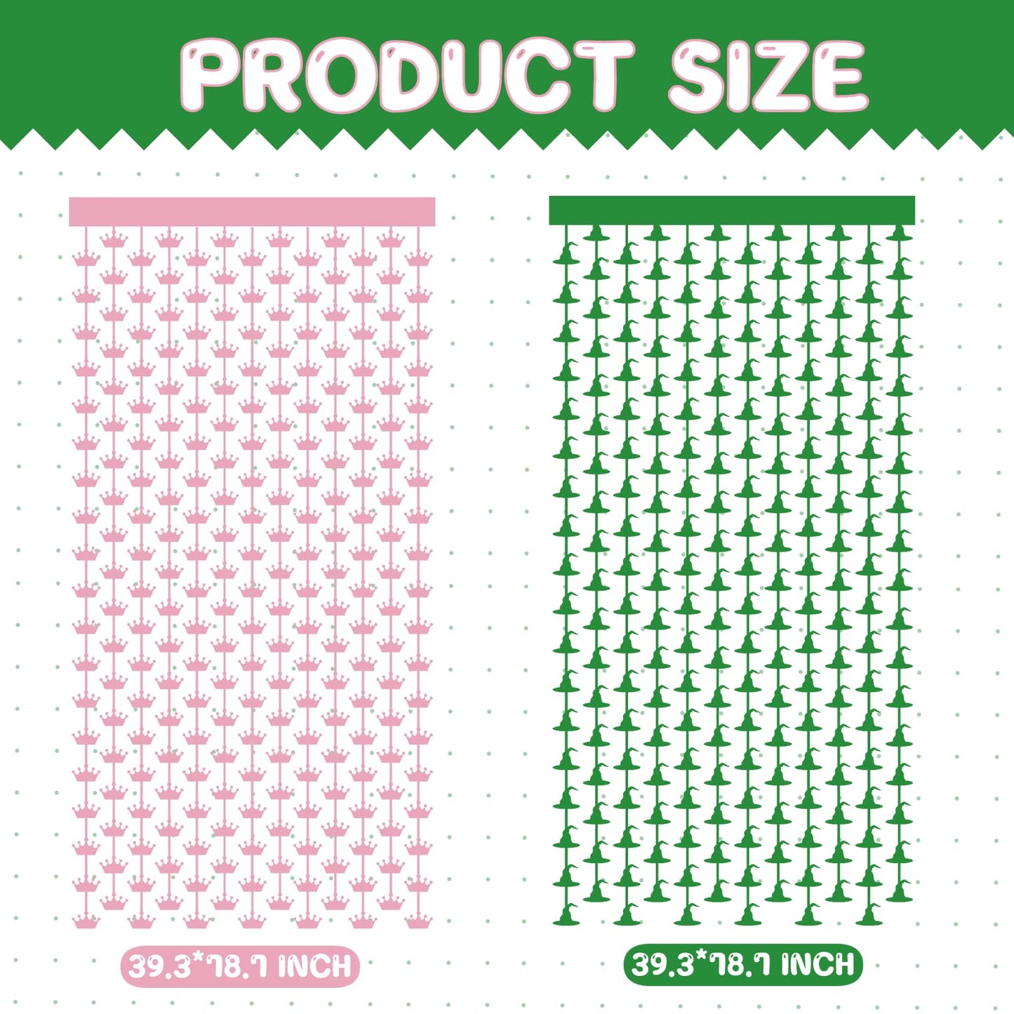 JJWYLTKB 2 Pack Pink Green Fringe Curtain 3x7ft Birthday Party Decor