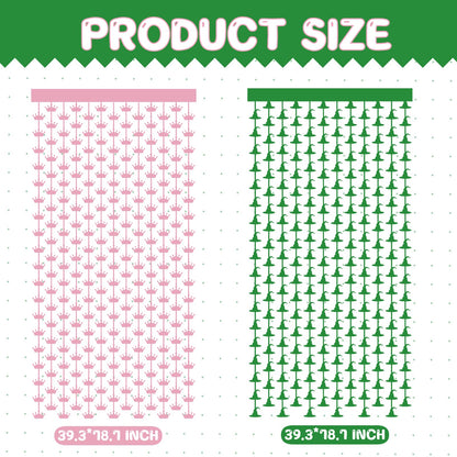 JJWYLTKB 2 Pack Pink Green Fringe Curtain 3x7ft Birthday Party Decor