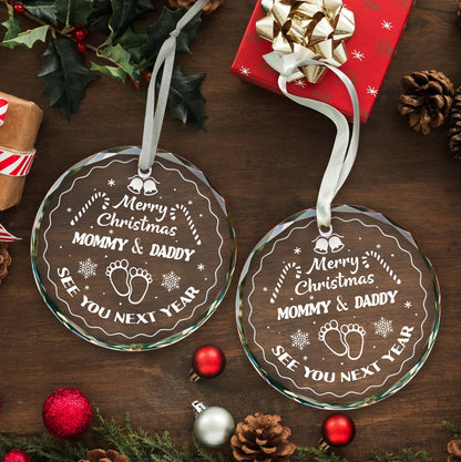 Vorruil Expecting Baby Pregnancy Announcement Heart Glass Ornament 1 Pc