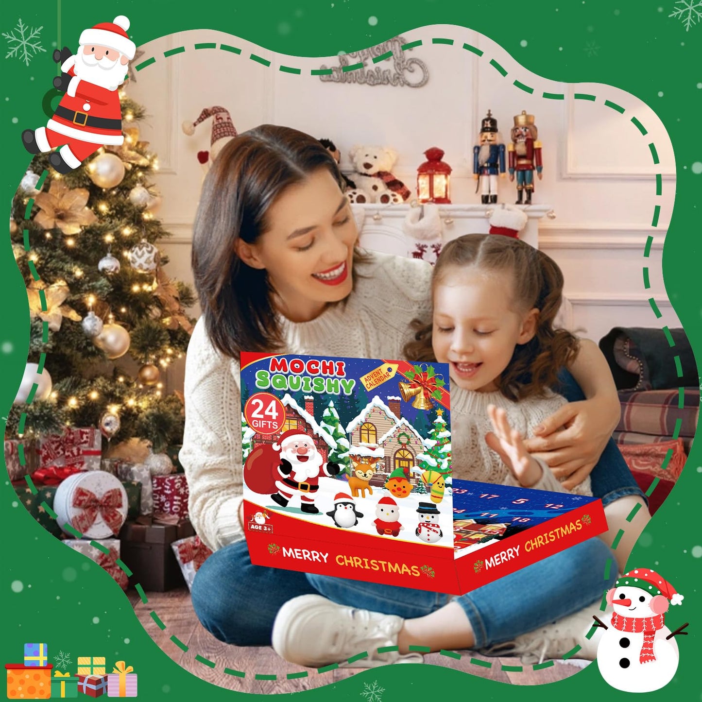 Govetom 2025 Christmas Advent Calendar 24 Days Multi-color Mochi Squishy Toys