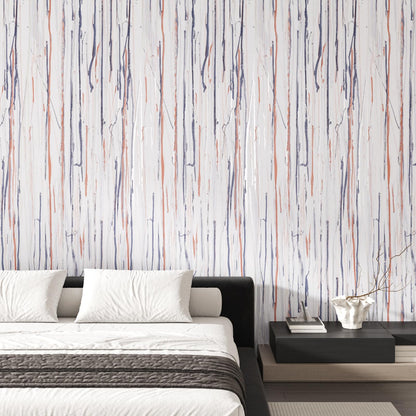 FANCYEASY Grey Grasscloth Peel & Stick Wallpaper 15.7x118in Rustic Vinyl