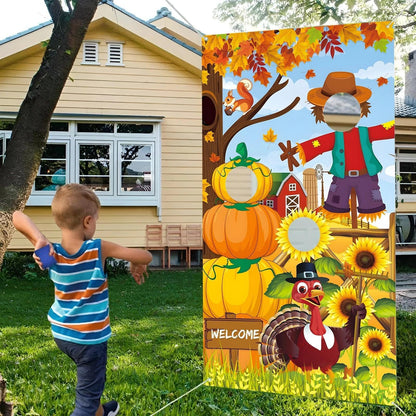 HiParty Thanksgiving Toss Game with 4 Bean Bags, Classic Fall Festival Design