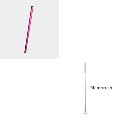 Reusable Metal Heart-shaped Drinking Straws Set