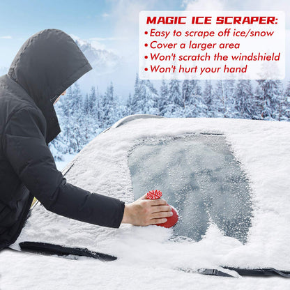 CLESDF Magical Car Ice Scraper Funnel 2 Pack Red Cone Windshield Snow Scraper