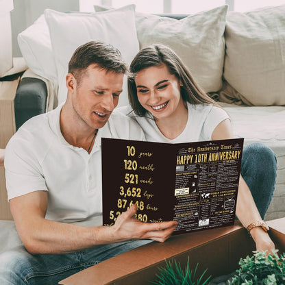 Londue 10 Year Anniversary Card for Him Her Romantic Tin Gift Couple