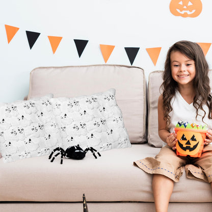 RBQXNW Halloween Pillow Covers 18x18 White Cat Ghost Set of 2 Plush