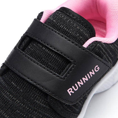 adituo Toddler Boys Girls Lightweight Athletic Sneakers Strap Black Pink Size 11