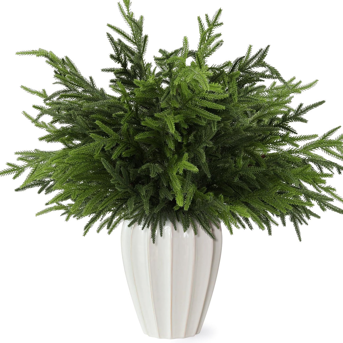 Wsorik 12Pcs 24 Inch Norfolk Pine Stems Artificial Greenery Branches