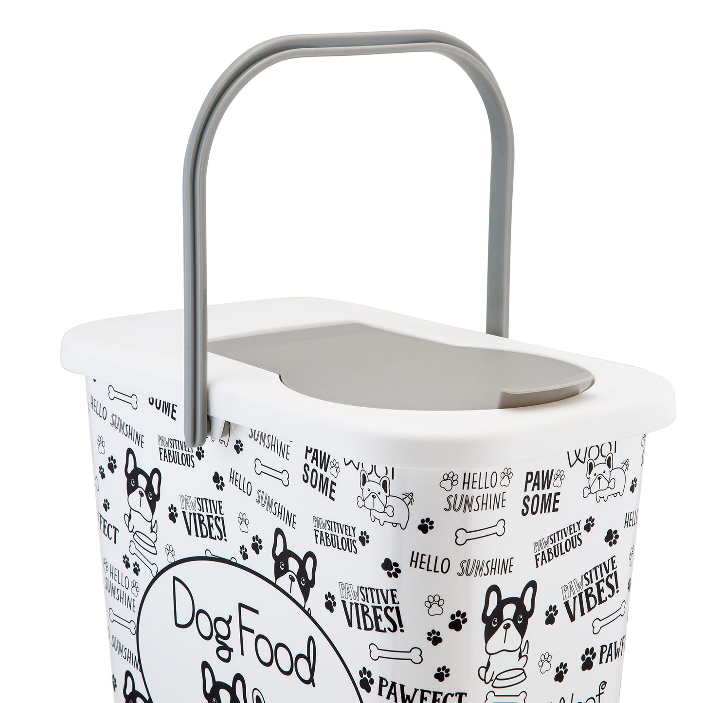 Pounce + Fetch 3 Gallon Pet Dry Food Container with Scooper White