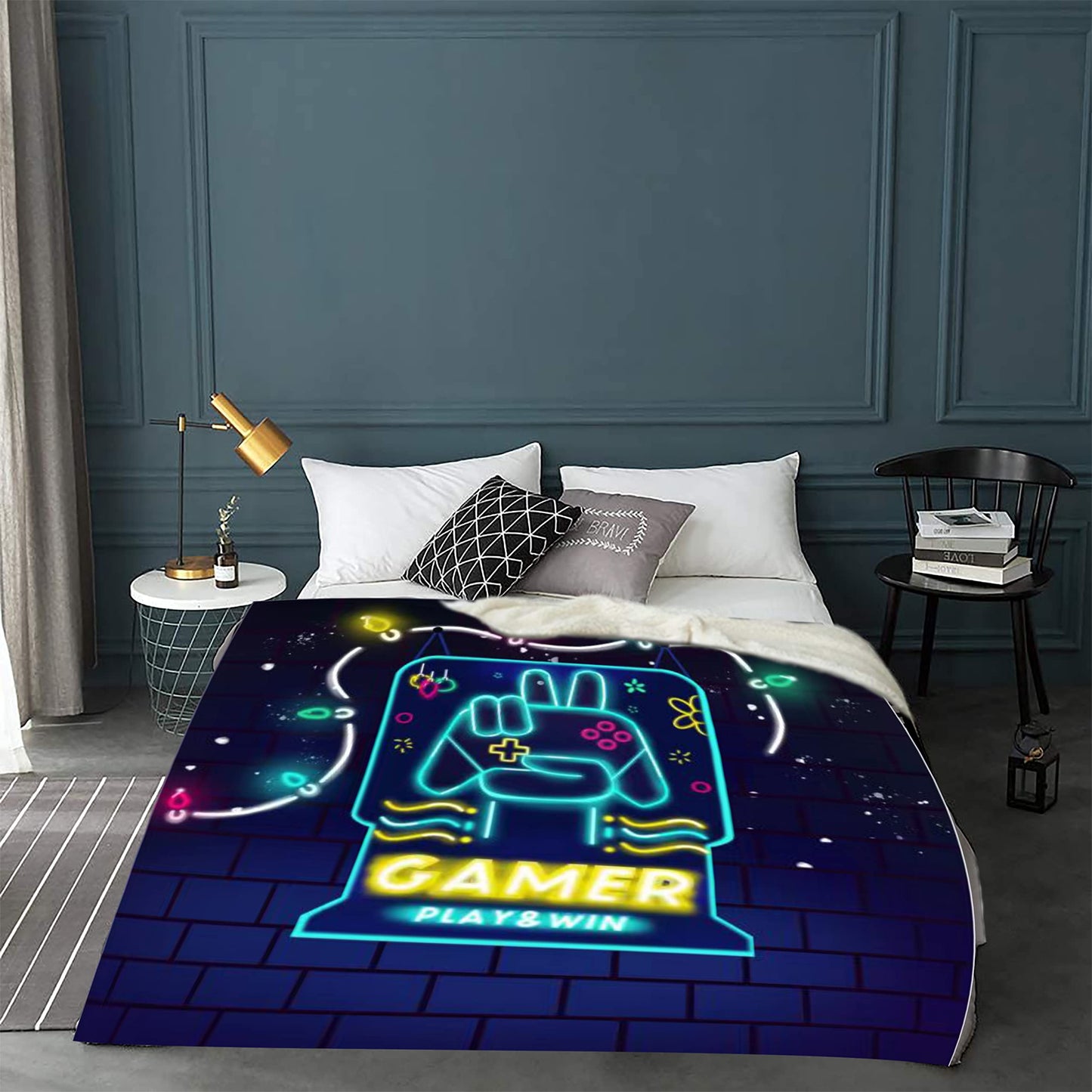 Textattr20 Flannel Gaming Throw Blanket Soft Fleece 50x60 Inches Mt-01