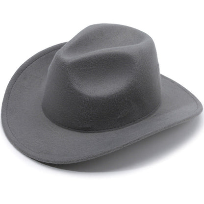 European And American Style Woolen Cowboy Hat Men's Lady Couple Ethnic Style Curling