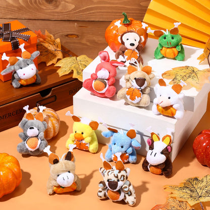 Blueweenly Thanksgiving Mini Plush Toys Pumpkin Maple 12 Pcs 2.76-3.15in