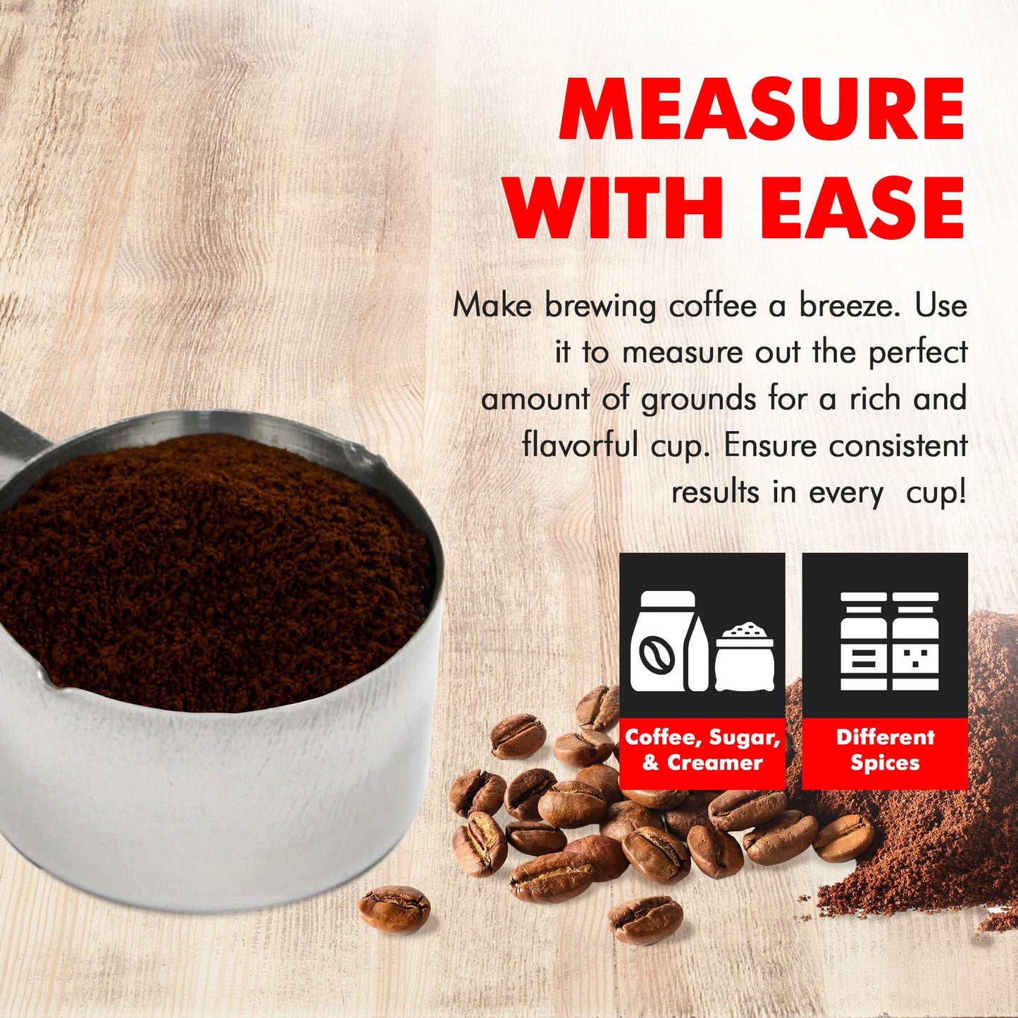 Chef Craft Select Coffee Measurer 4 Inch 2 Tbsp Stainless Steel