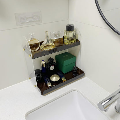 Maramugic 2 Tier Acrylic Bathroom Counter Organizer Amber Small