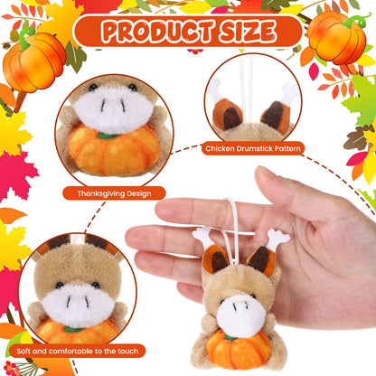 Blueweenly Thanksgiving Mini Plush Toys Pumpkin Maple 12 Pcs 2.76-3.15in